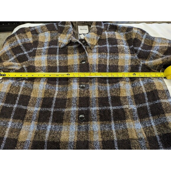 Madewell Belrose Shirt Jacket Wool Blend Shacket Coat Cassel Plaid 3X NWT $268 - Picture 12 of 12